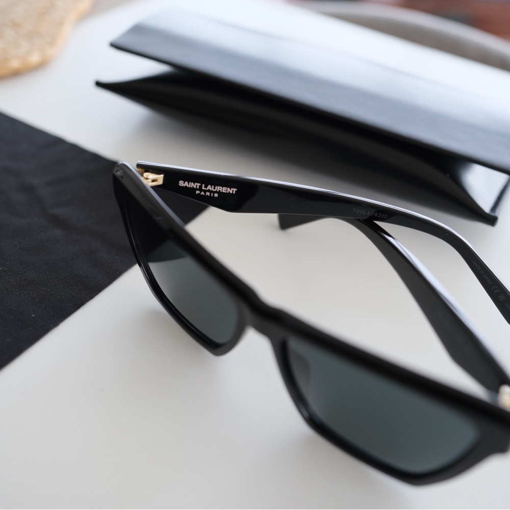 Saint Laurent Black and Gold Sunglasses - Picture 5 of 9